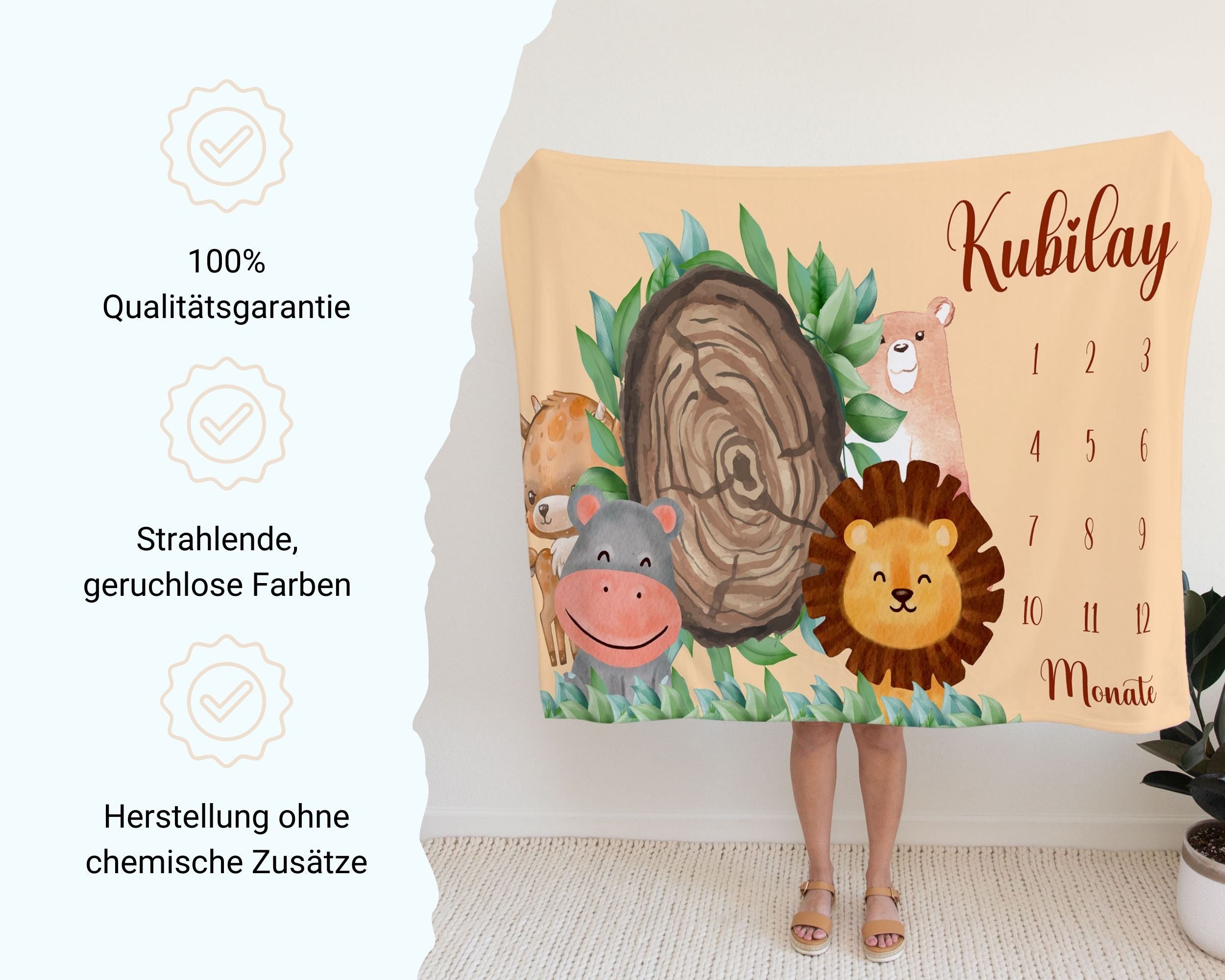 Safari - Personalisierte Babydecke