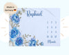 Floral Blumen Blau - Personalisierte Babydecke
