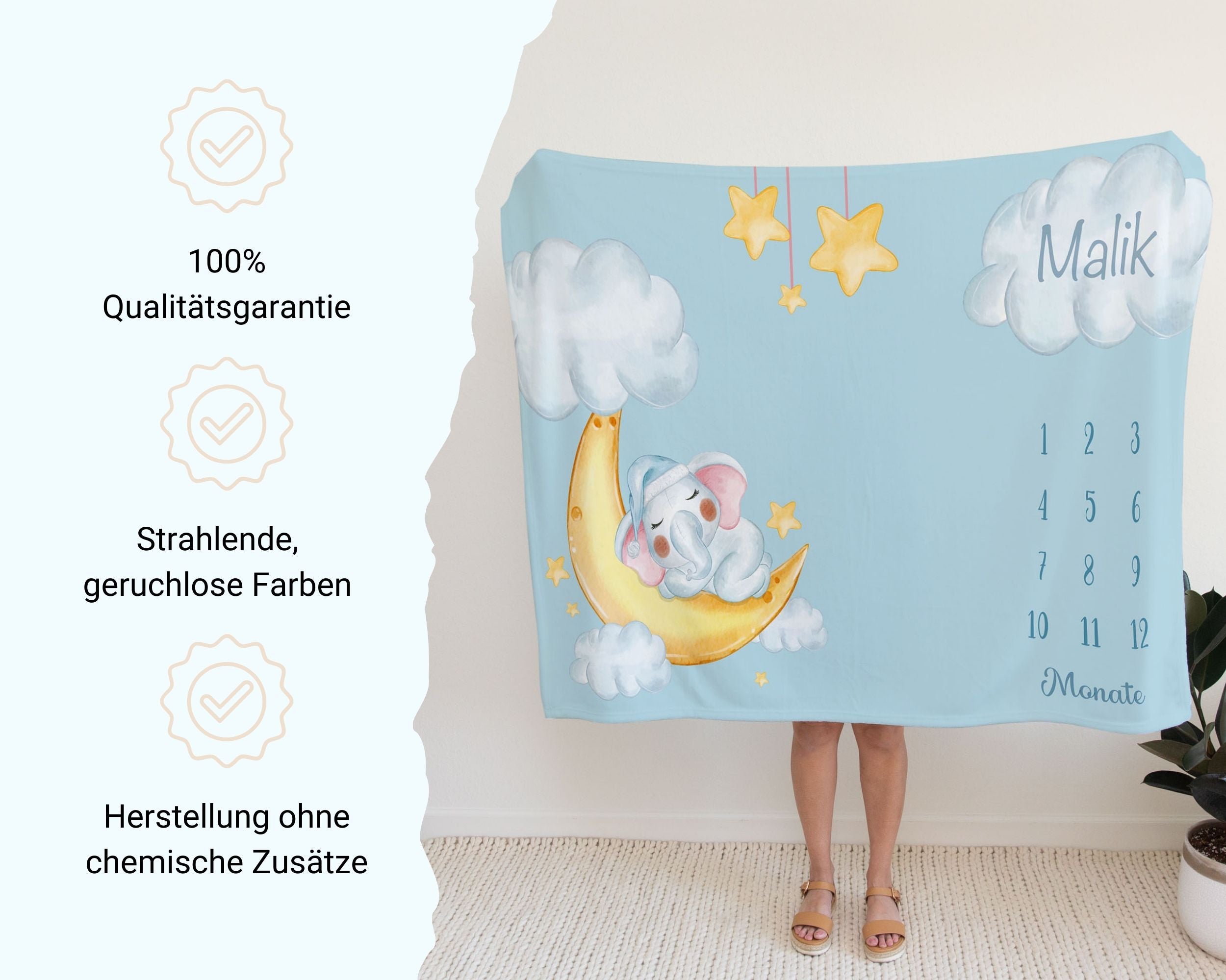 Süße Träume - Personalisierte Babydecke