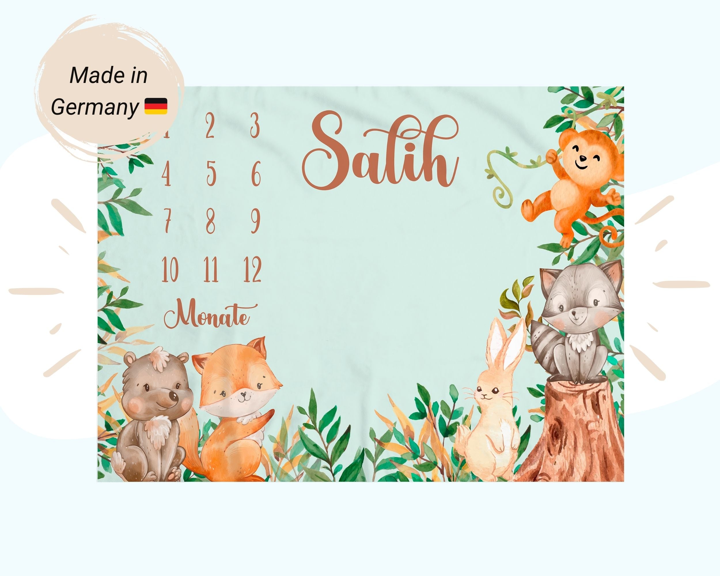 Fuchs und Freunde - Personalisierte Babydecke