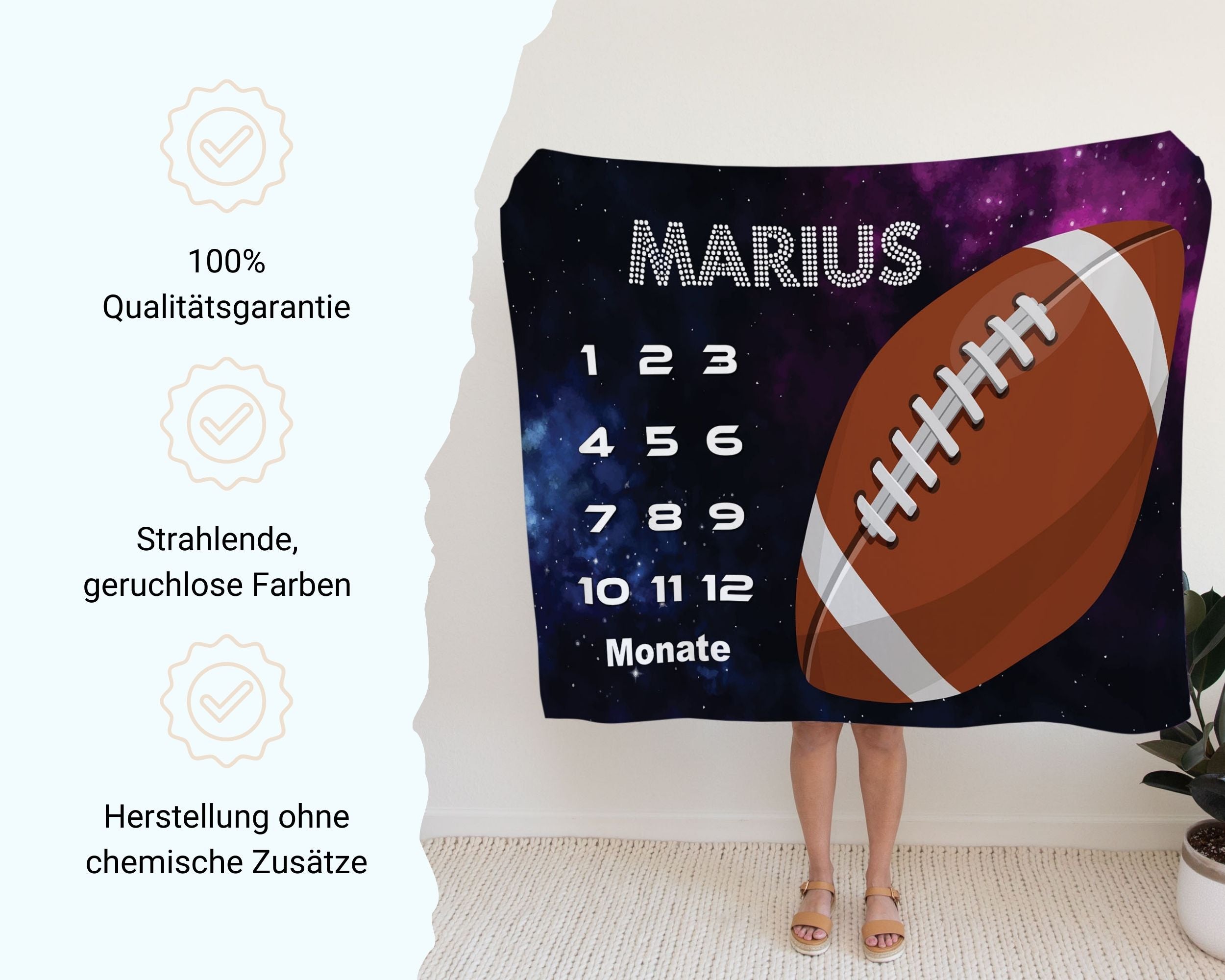 Football - Personalisierte Babydecke