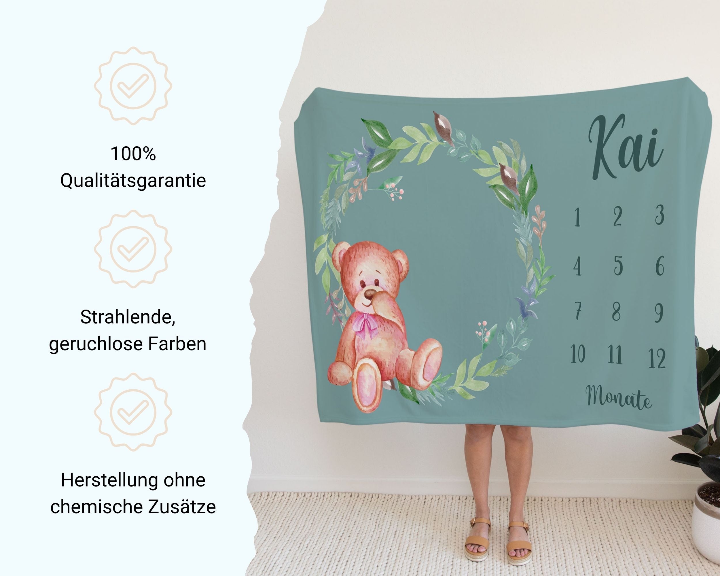 Bärchen - Personalisierte Babydecke