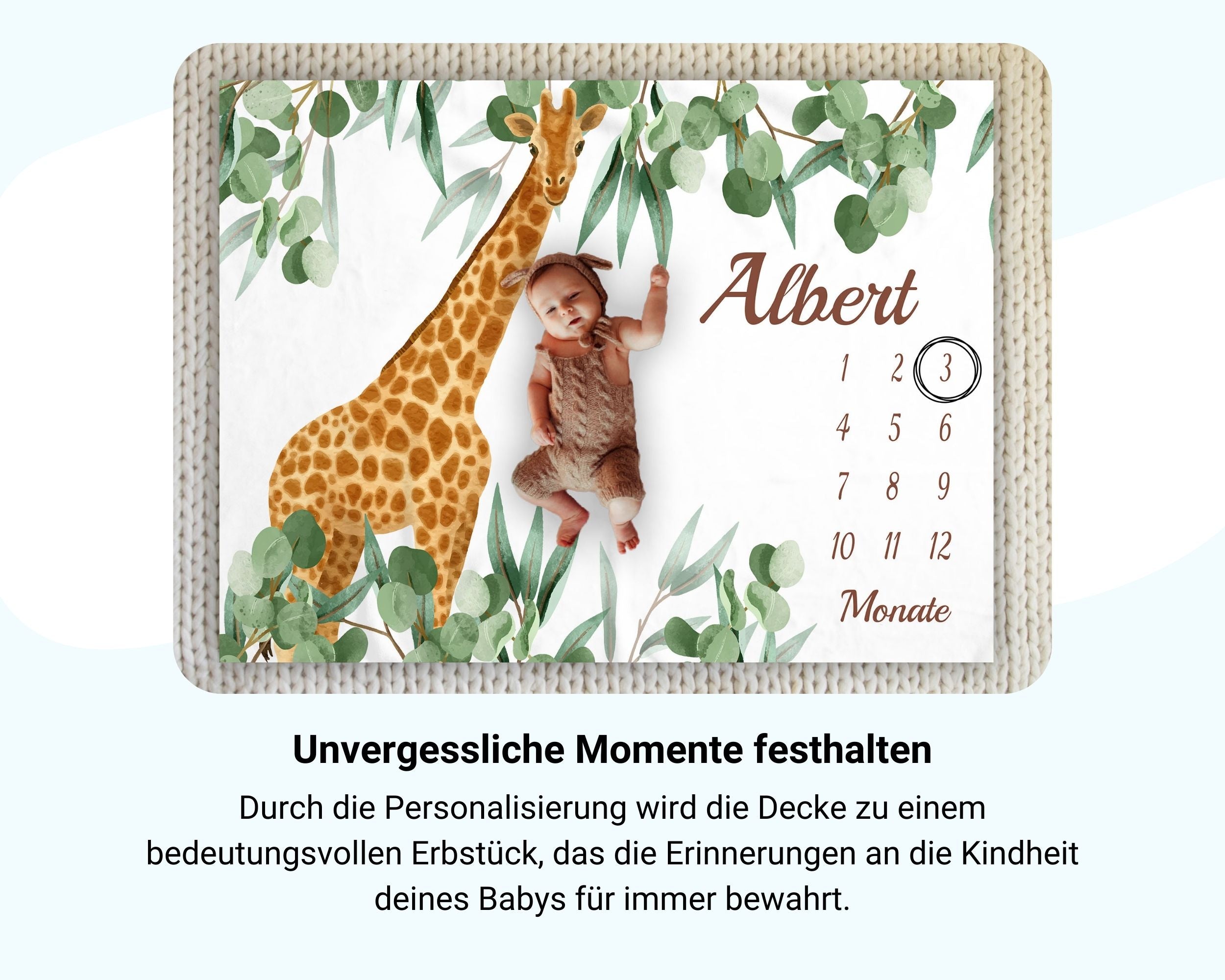 Giraffe - Personalisierte Babydecke