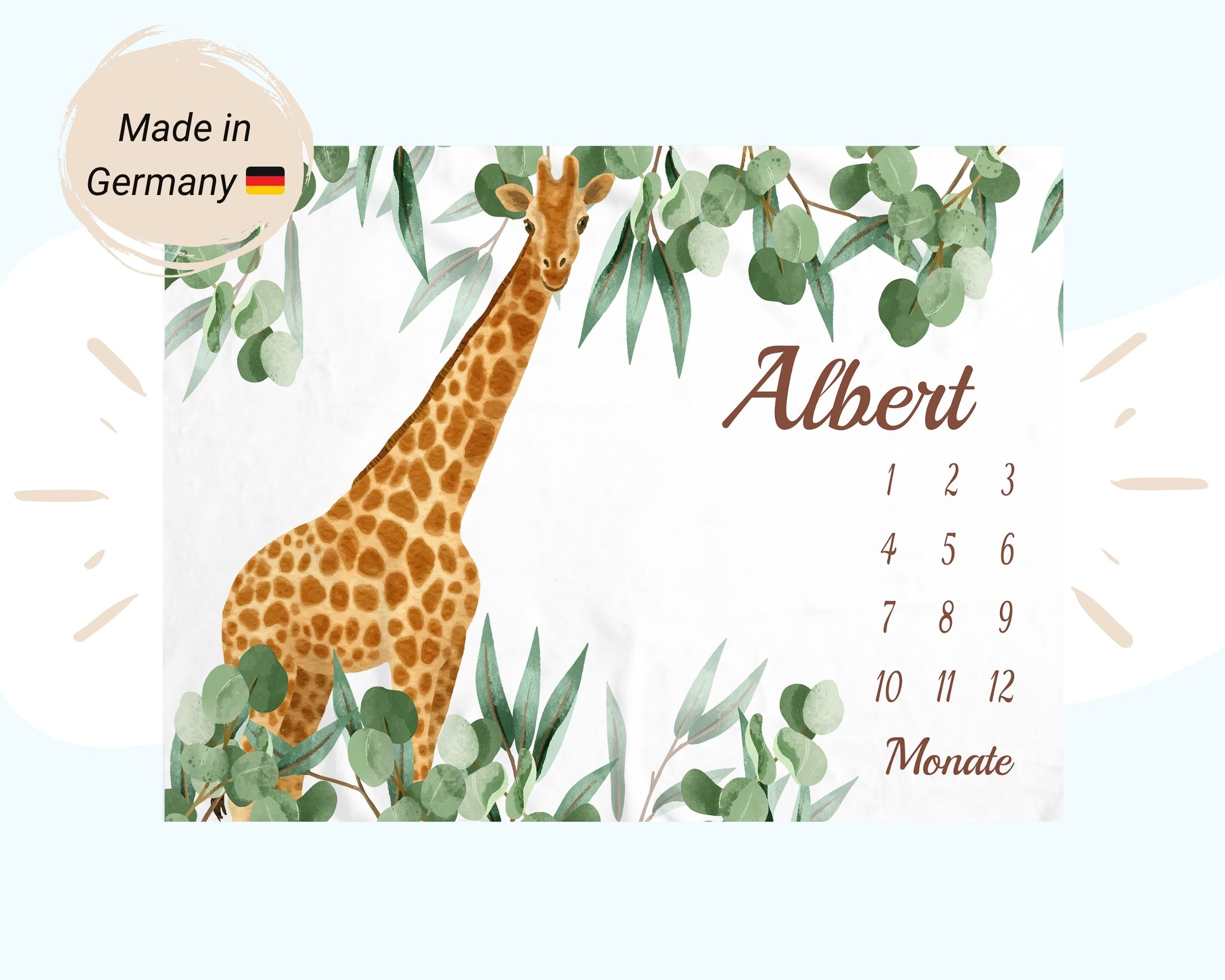 Giraffe - Personalisierte Babydecke