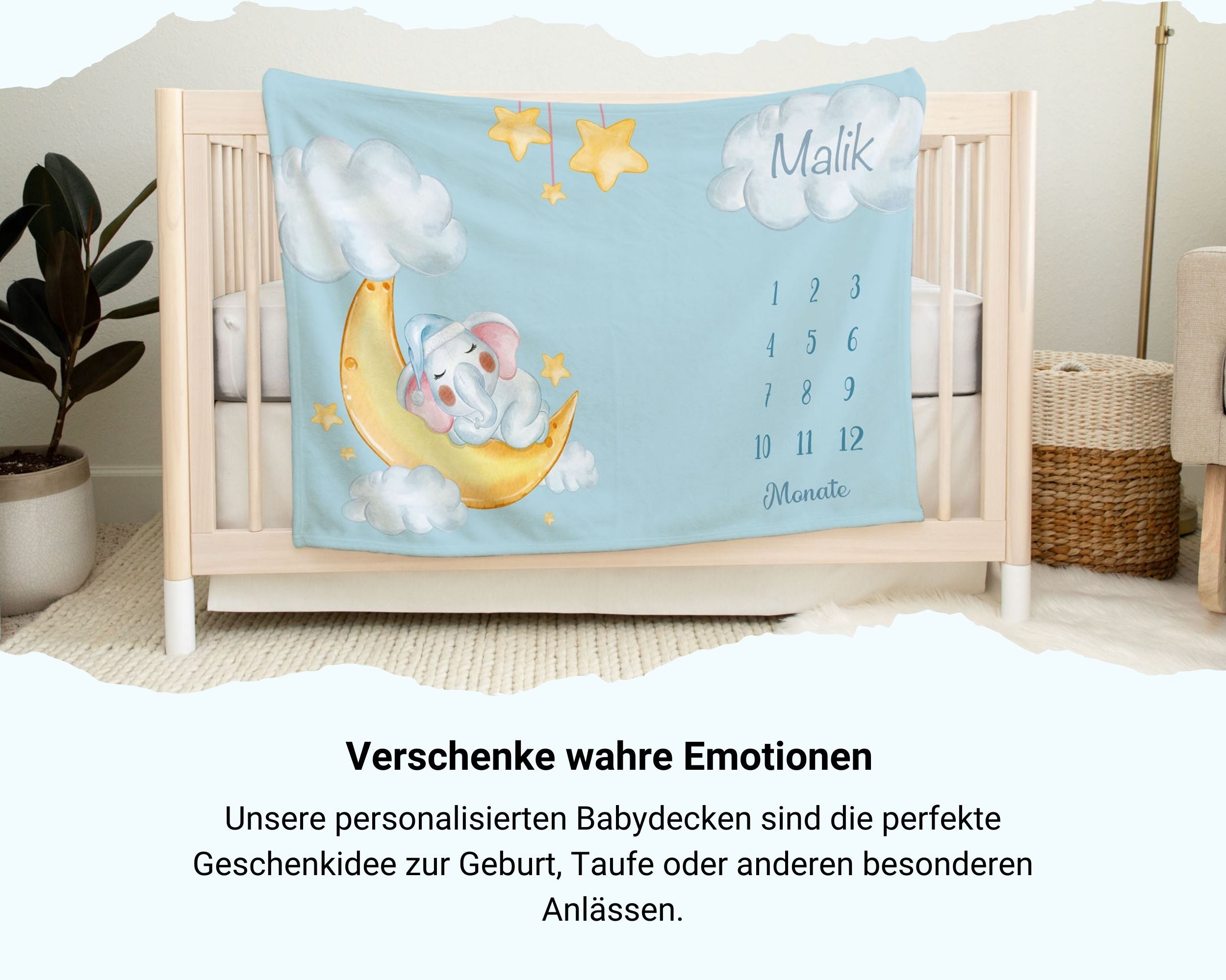 Süße Träume - Personalisierte Babydecke