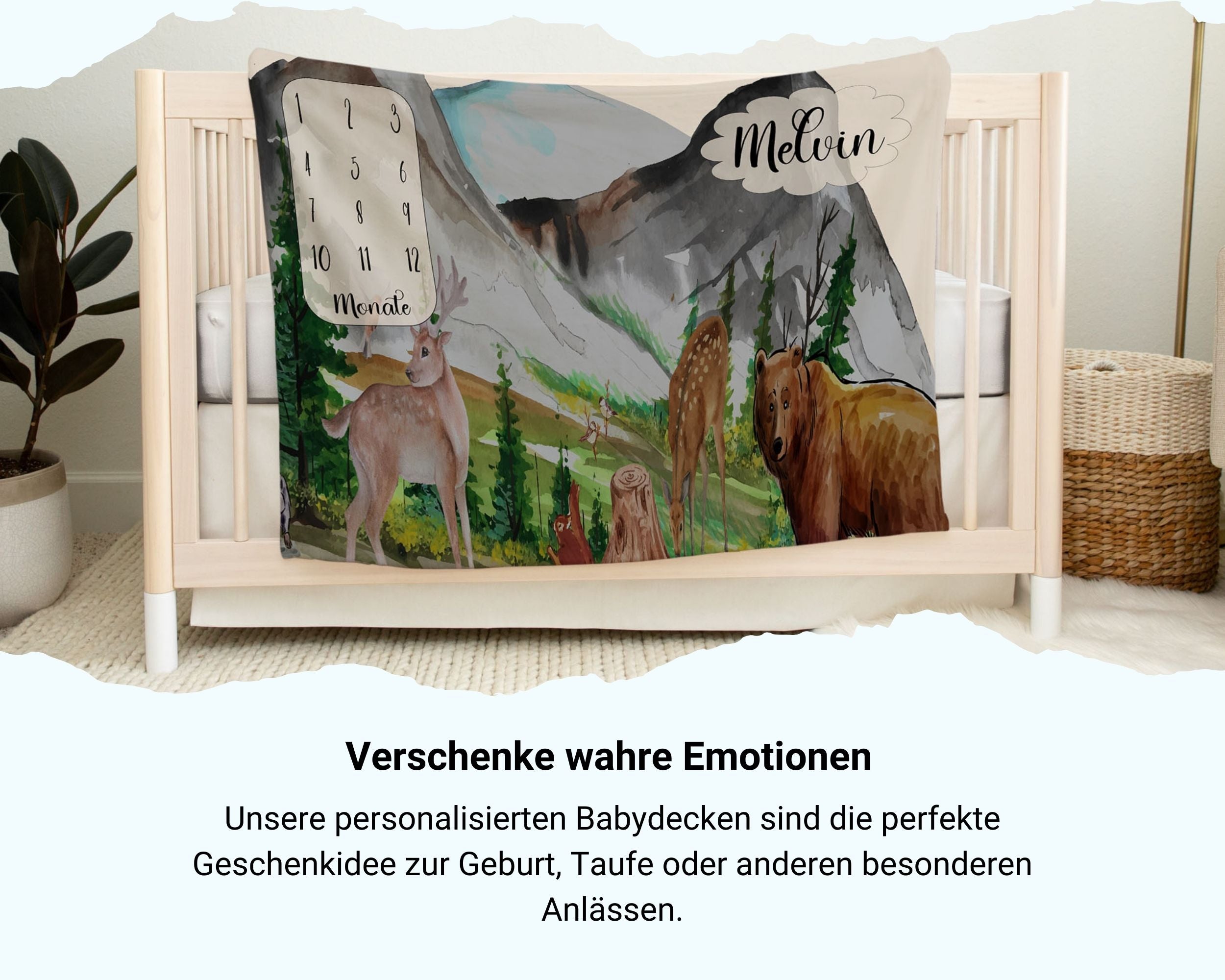 Wildnis - Personalisierte Babydecke