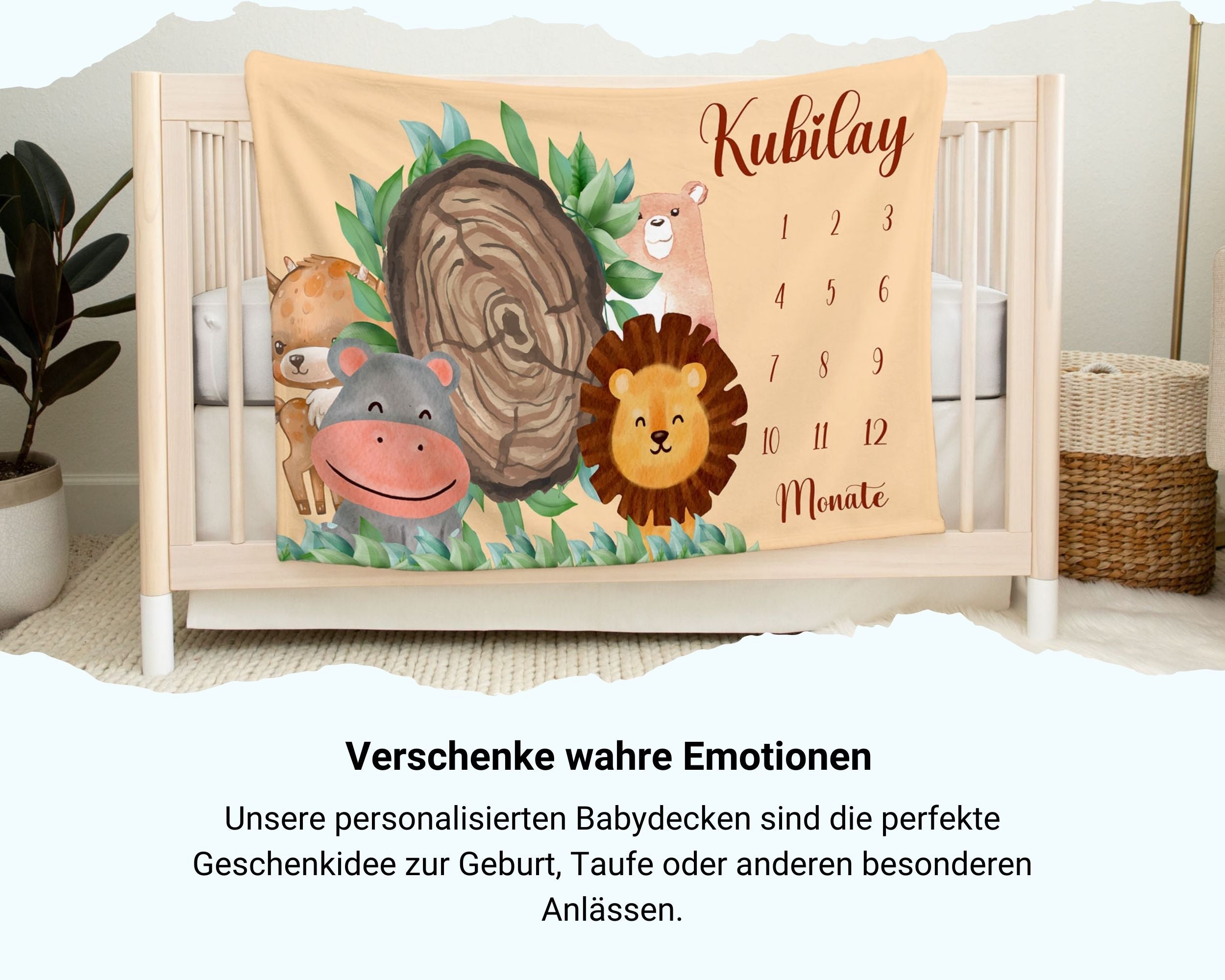 Safari - Personalisierte Babydecke