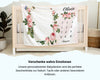 Pinke Rosen Blumenrahmen - Personalisierte Babydecke