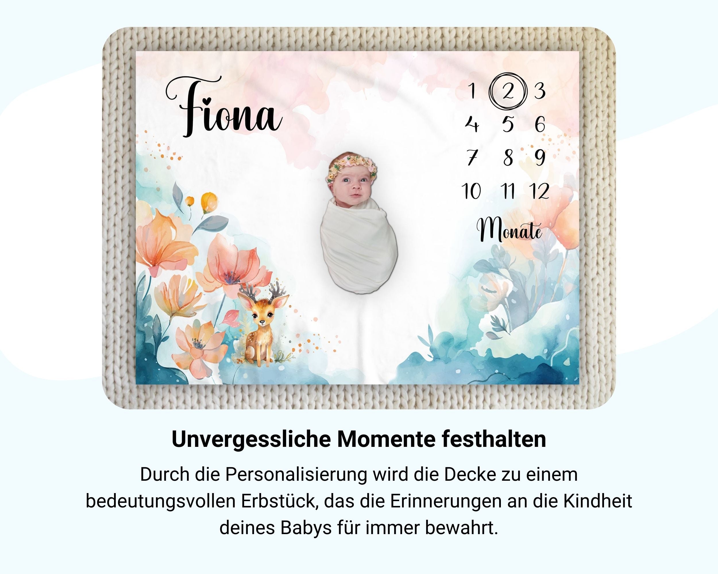 Babyreh - Personalisierte Babydecke