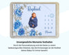 Floral Blumen Blau - Personalisierte Babydecke