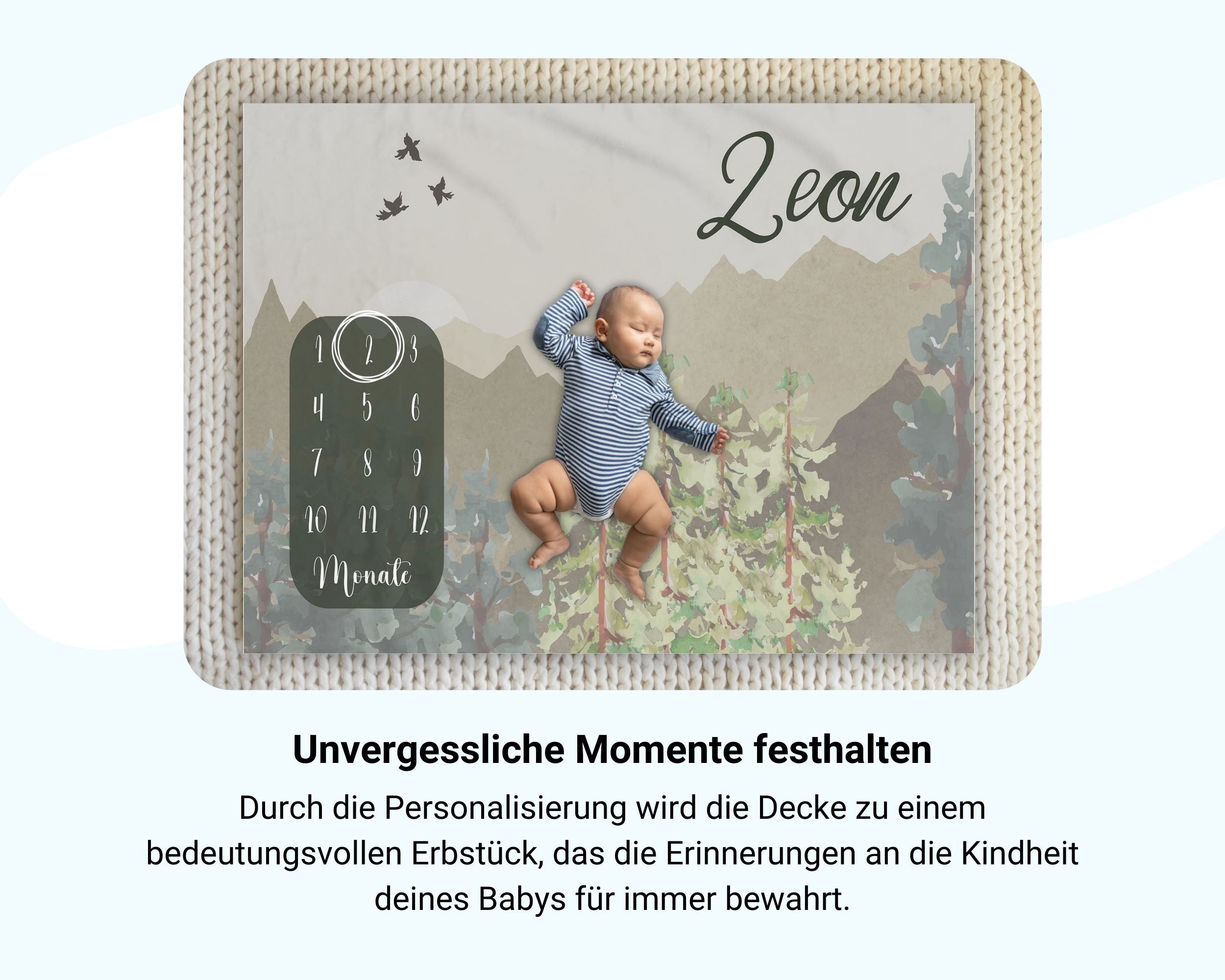 Natur - Personalisierte Babydecke