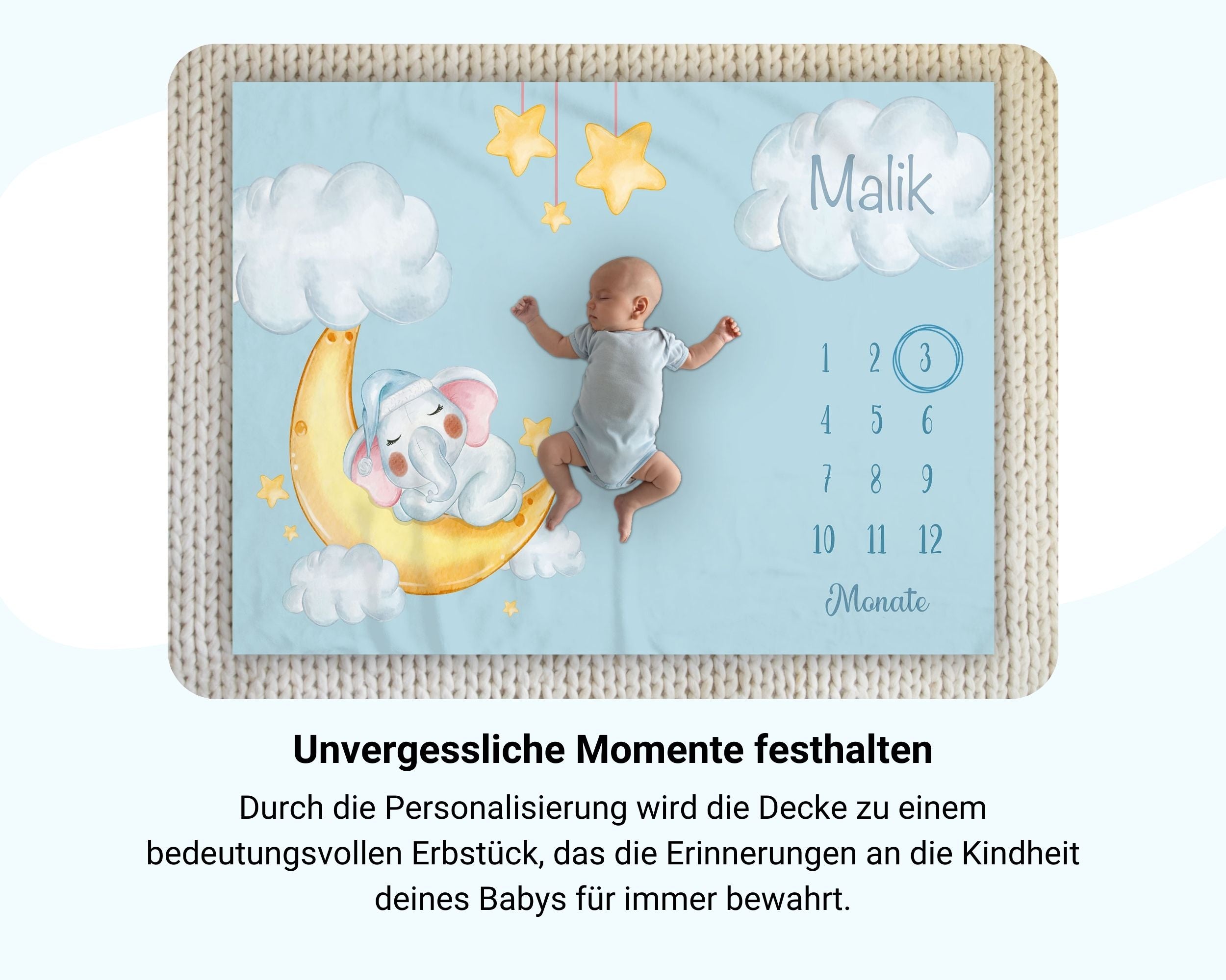 Süße Träume - Personalisierte Babydecke