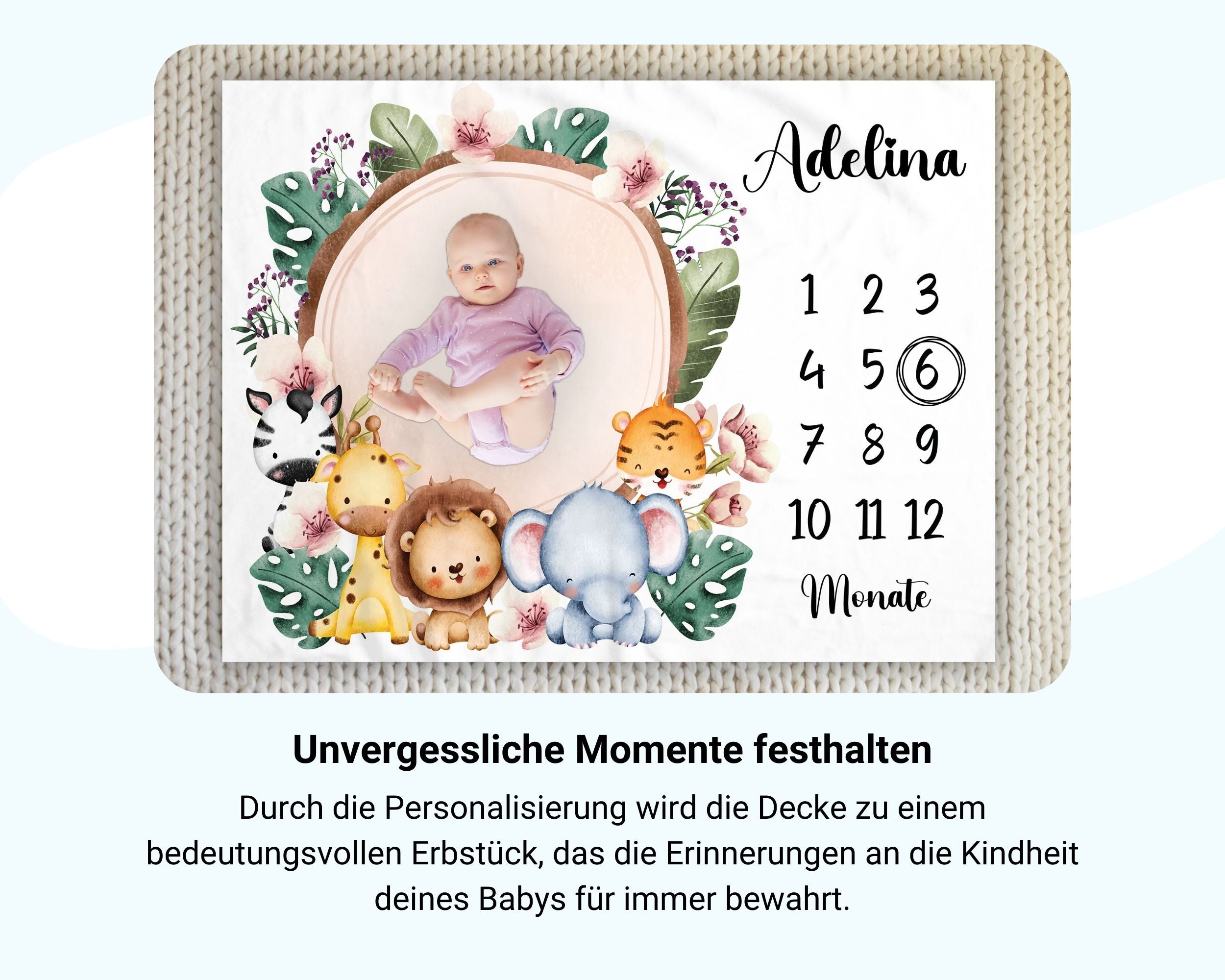 Beste Freunde - Personalisierte Babydecke