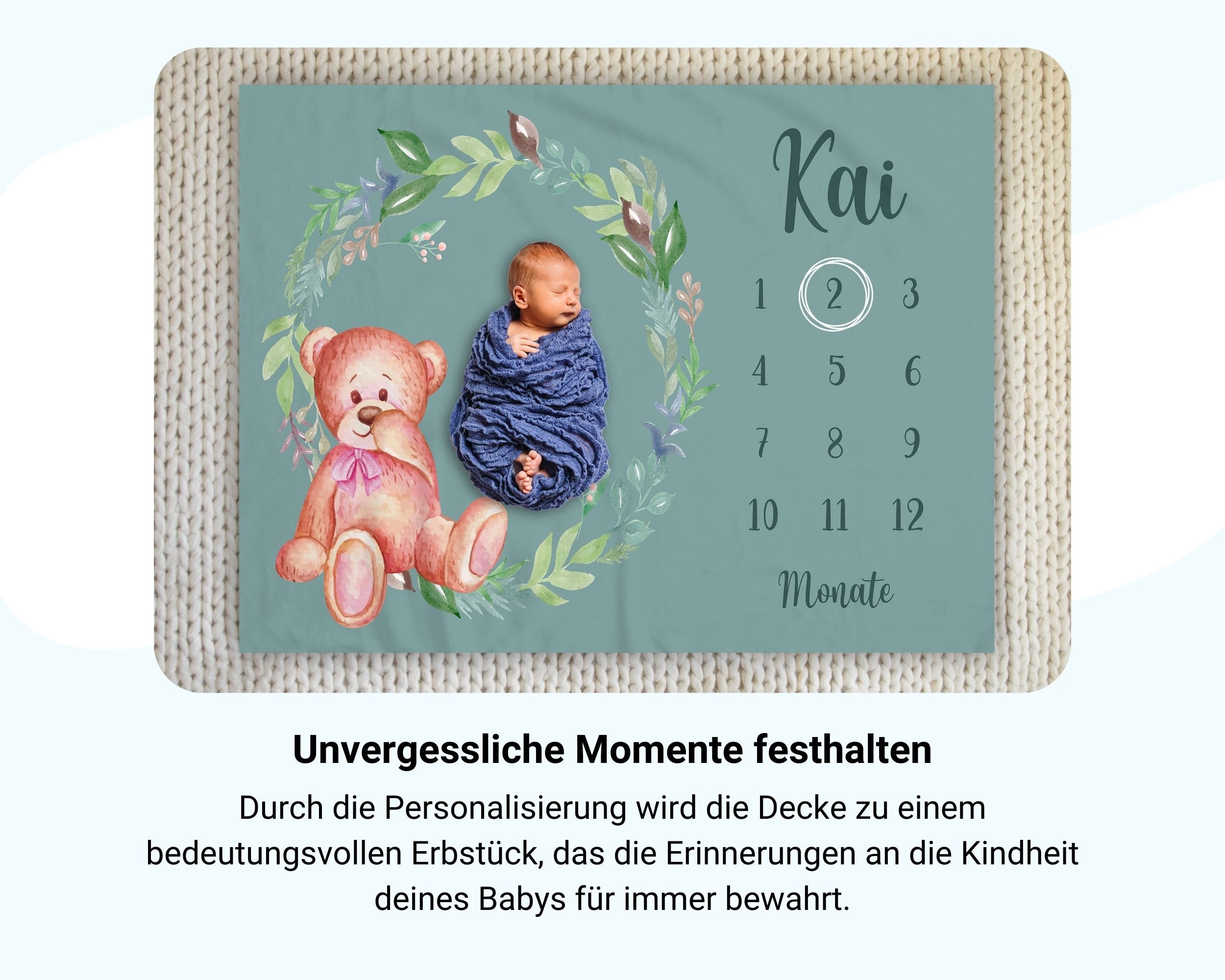 Bärchen - Personalisierte Babydecke